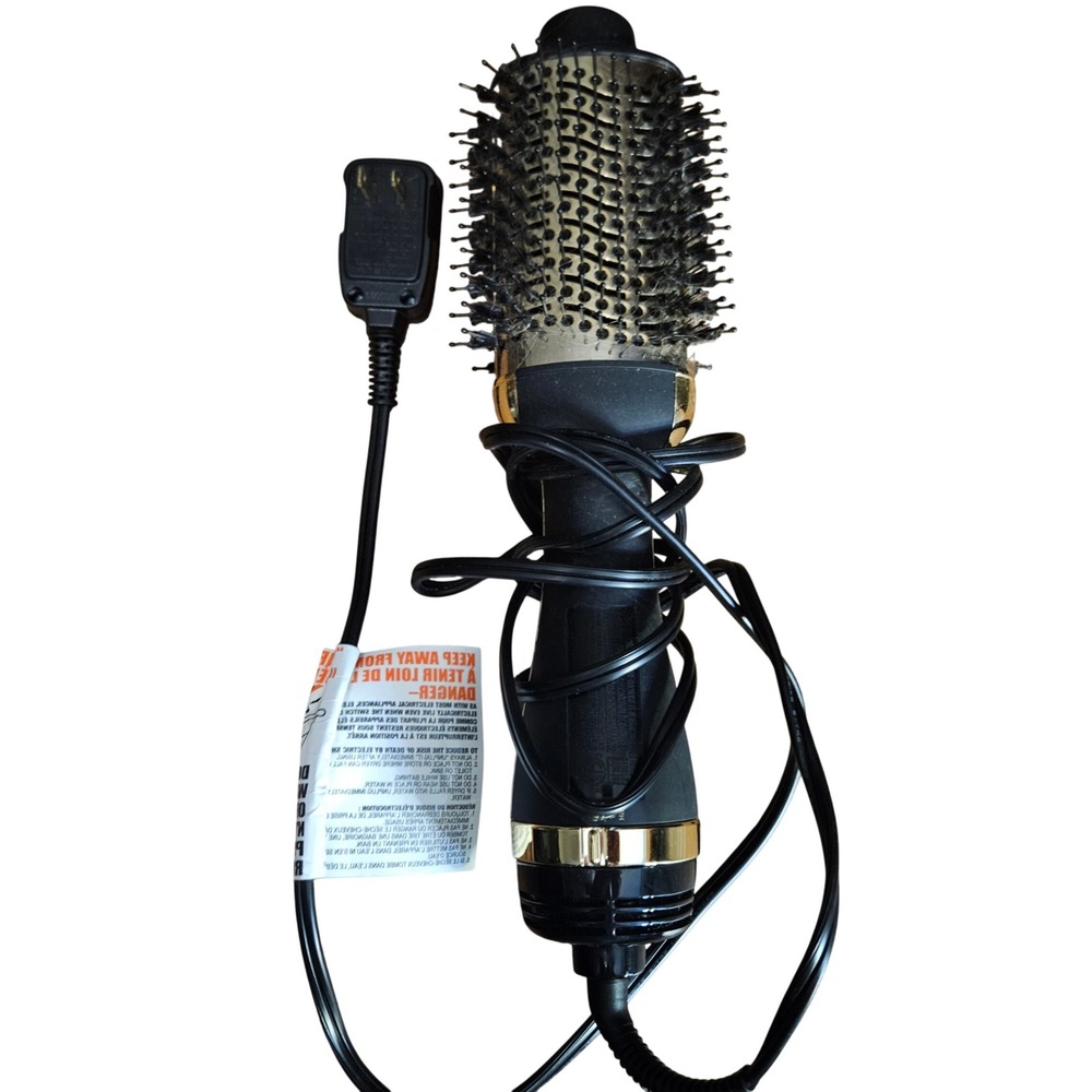 Hot Tools Professional Volumizer Hair Dryer Brush Black Gold Ionic Blowout Tool